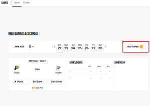 Read more about the article NBA hide scores feature